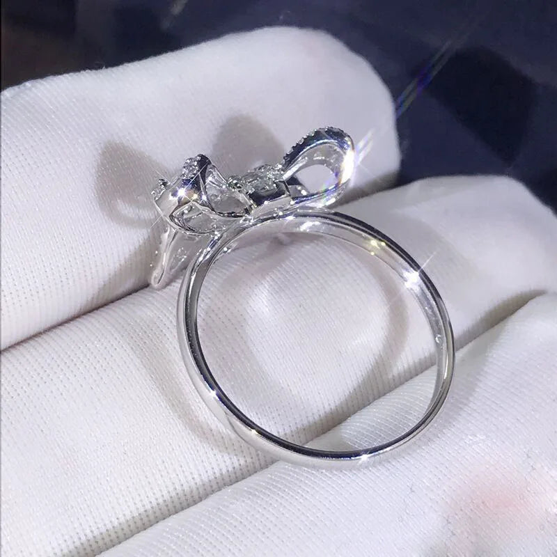 Sparkling Bow Knot Ring