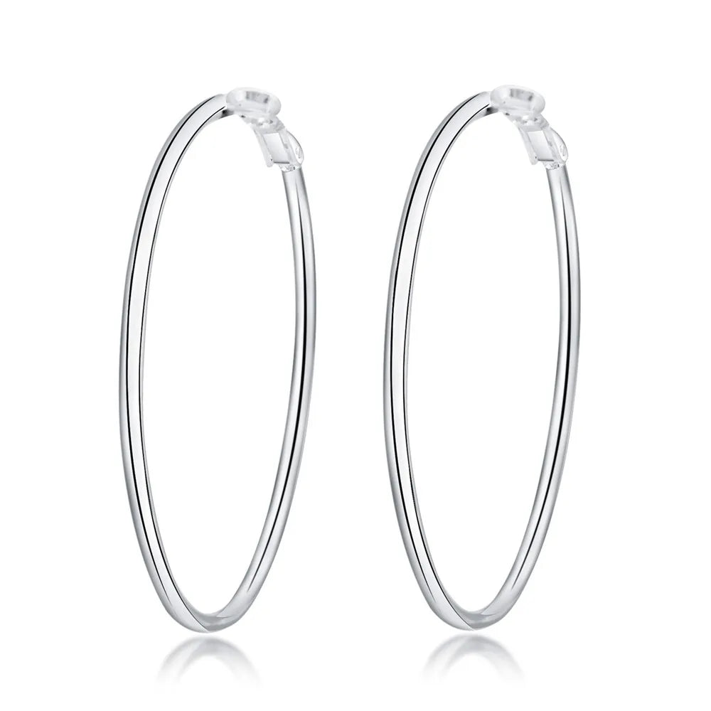 Big Silver Hoop Earrings