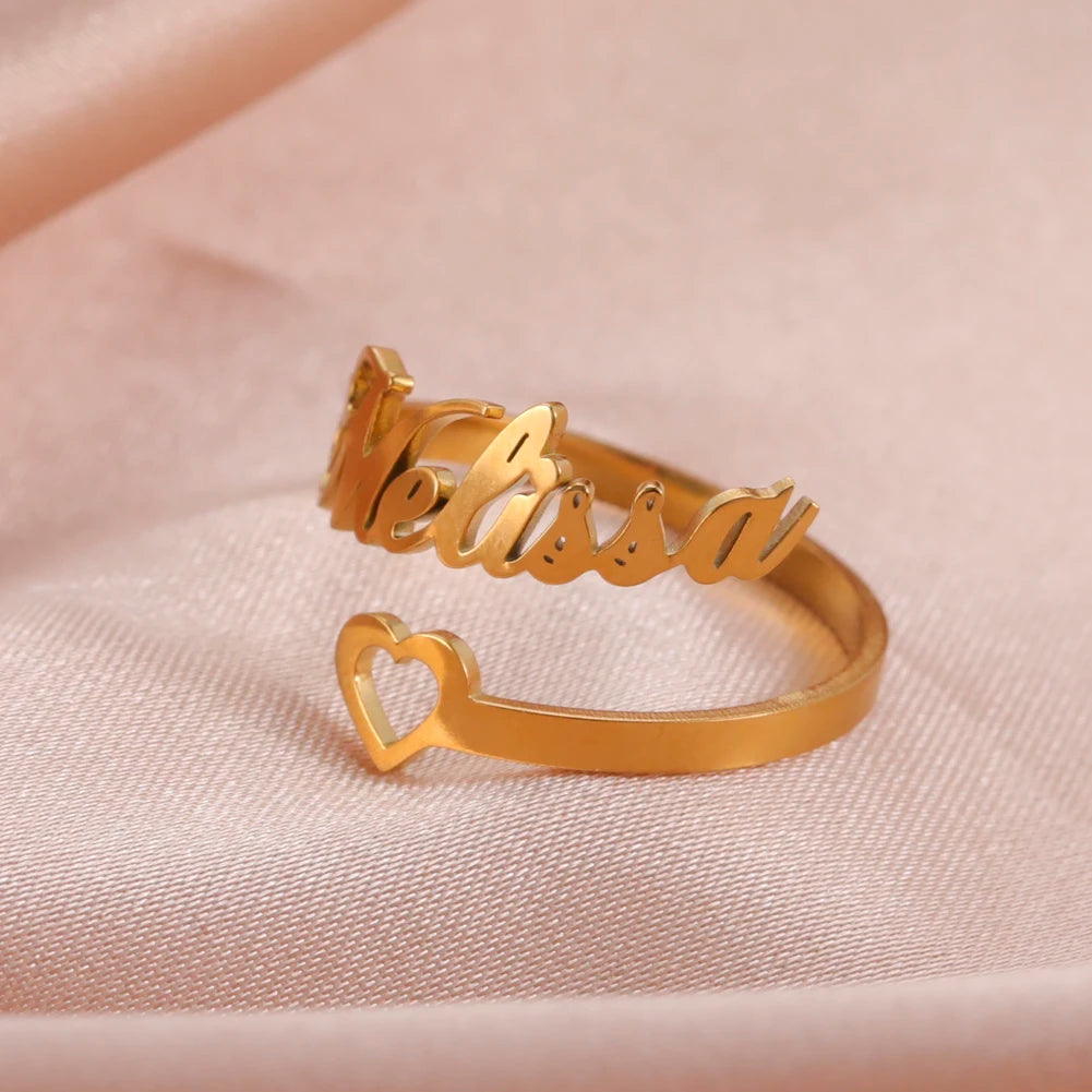 Heart Name Ring