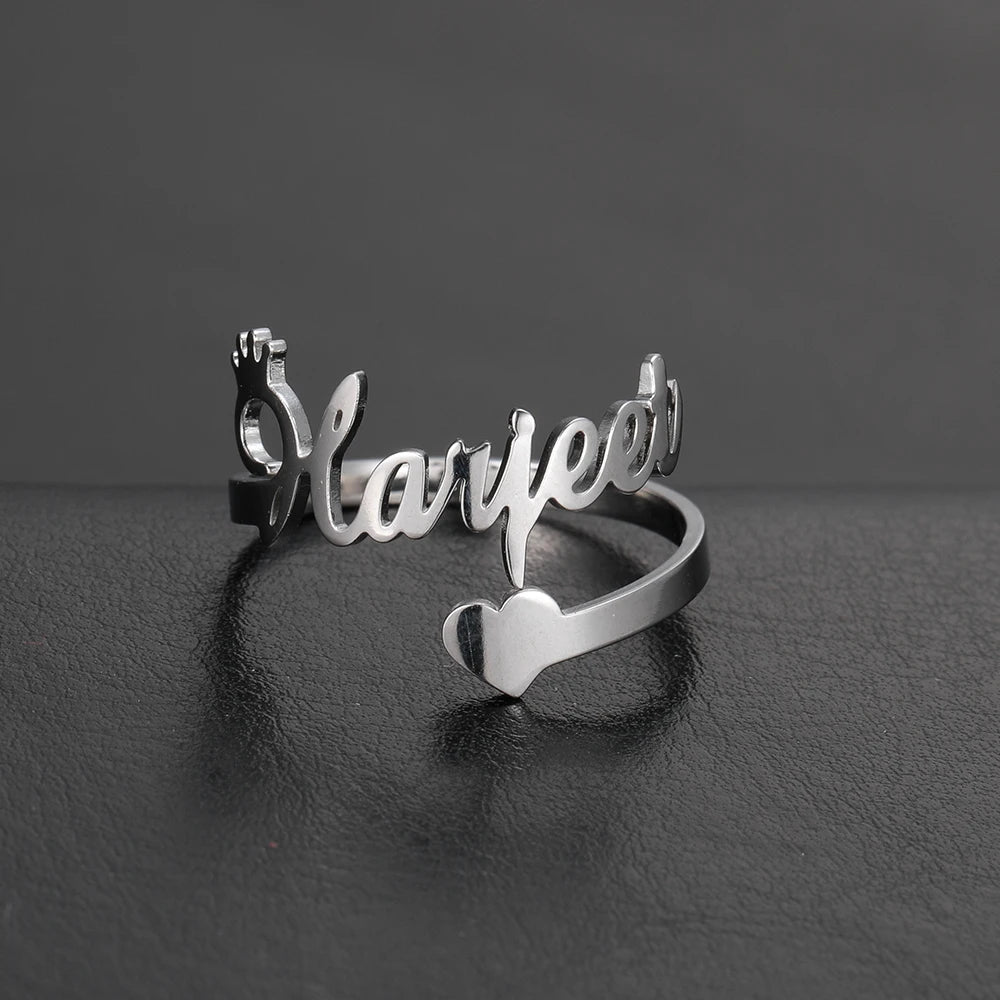 Heart Name Ring