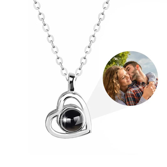 Projection Photo Heart Necklace