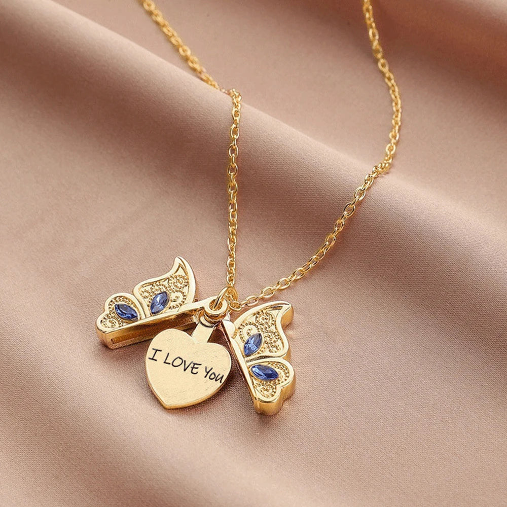 Openable Butterfly Necklace